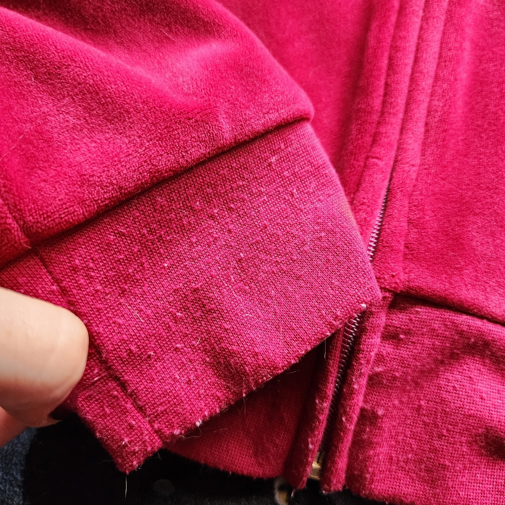 Juicy Couture Magenta Pink Velour Bedazzled Tracksuit Hoodie - Picture 4 of 10